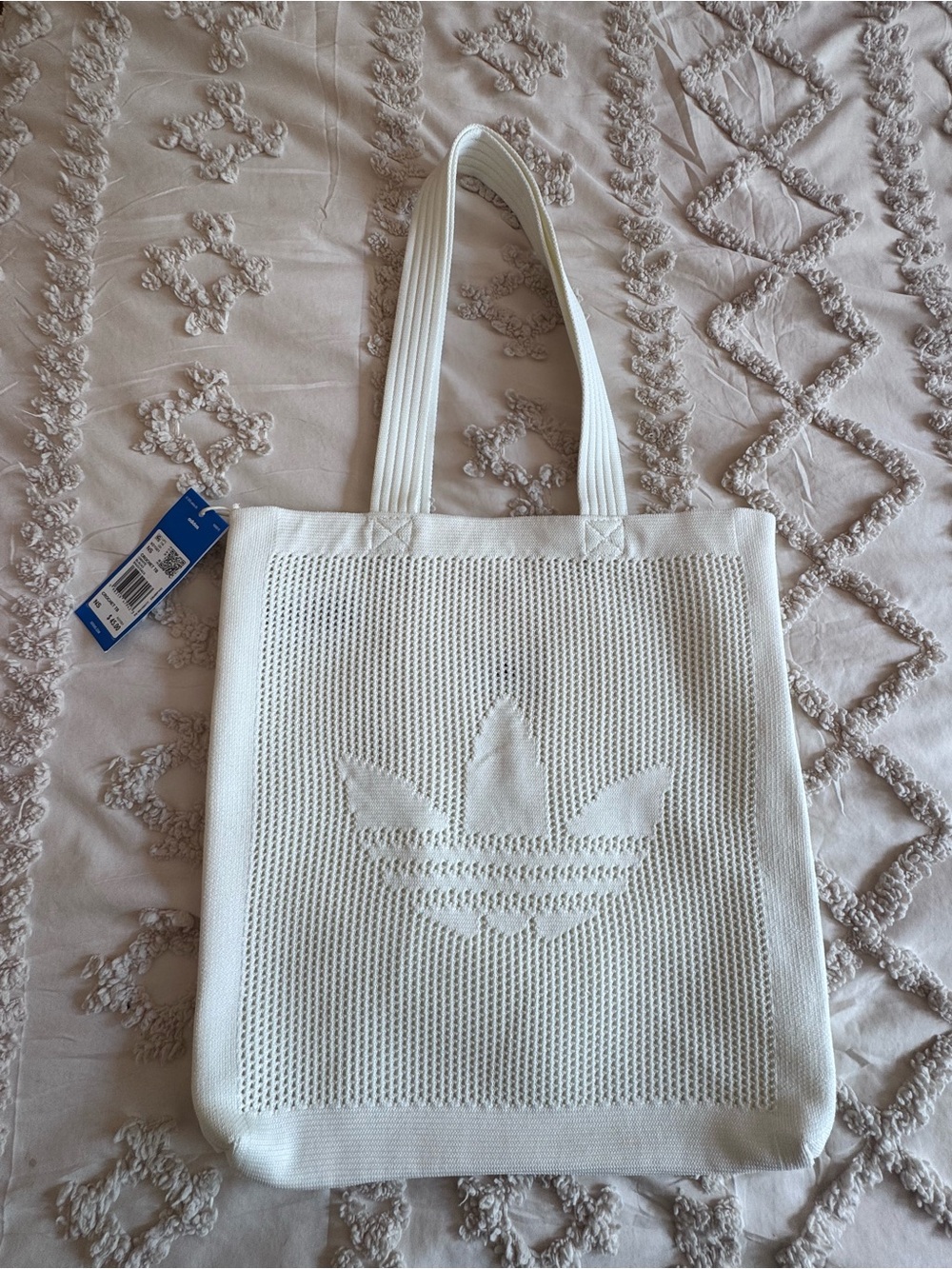 NWT Adidas White Crochet Tote Bag